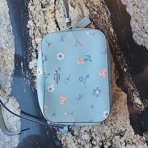 Blue Flower Printer Mini Coach Camera Bag